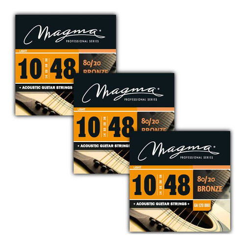 Cuerdas Guitarra Acústica Bronze 80/20 10-48 Pack X 3