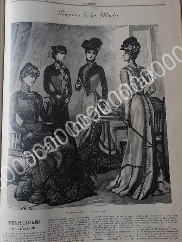 Gaceta Antigua De Modas 1898.   Paginas De La Moda 22