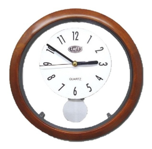 Reloj De Pared Con Péndulo Y Base De Madera Luft 