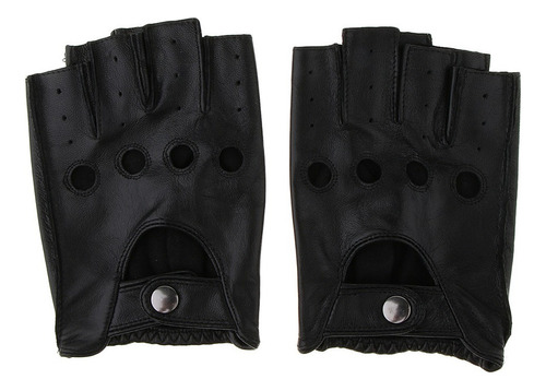 Retro Pu Cuero Hombres Sin Dedos Conducir Ciclismo Guantes