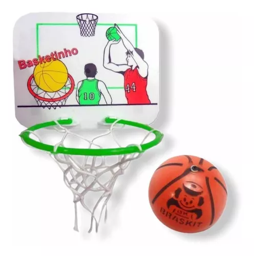 Brinquedo Tabela Cesta de Basquete com Aro + Mini Bola