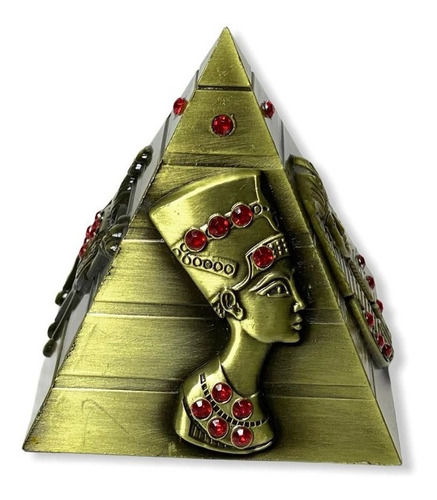 Enfeite Decorativo Em Metal Pirâmides Do Egito Com Strass 