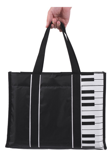 Bolso Impermeable Música Tote Algodón 5mm Piano Key