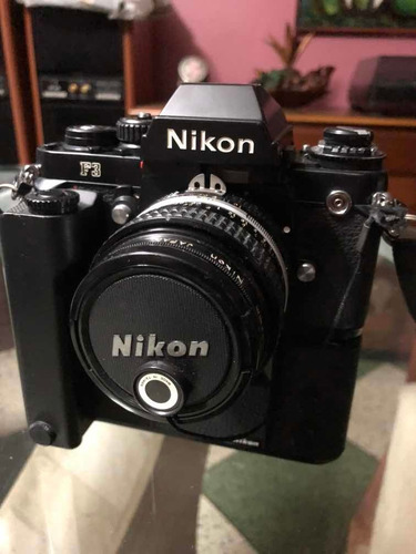 Imagen 2 de 4 de Nikon F3 Motor Md4 Y Lente 50. 1.4 Todo Impecable