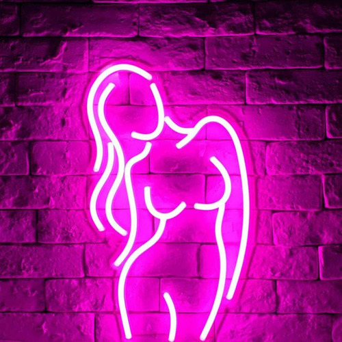 Letrero Decorativo Neon Texto Ingl  Naked Lady  Para Pared 1