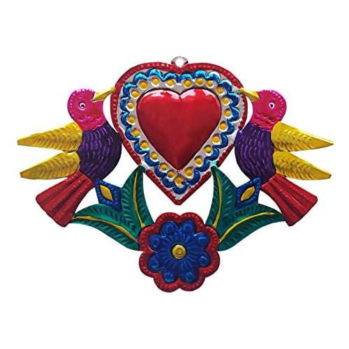 Decoración De Pared De Corazón De Lata Mexicana, Orna...