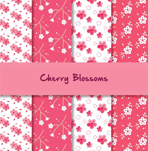 Pack Fondos Vectorizados Cherry Blossoms Flores Cerezo .ai