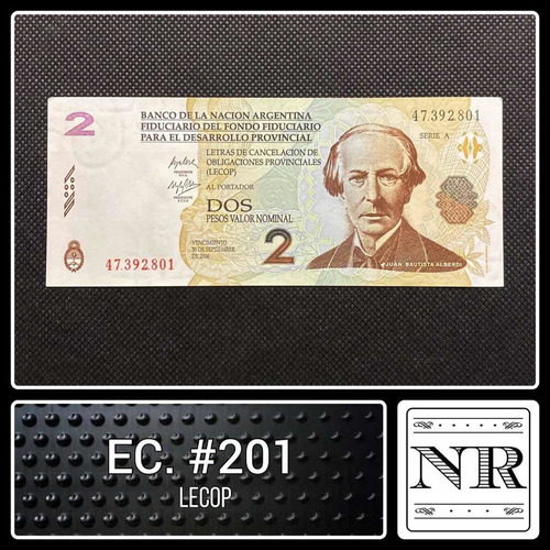 Argentina - 2 Lecop - Año 2001 - E C. #201 - Bono