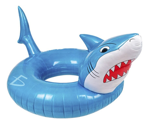 Flotador Inflable En Forma De Tibur[on Azul Acero