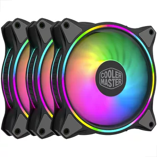 Kit Com 3 Cooler Master Masterfan Preto Mf120 Halo 120mm Rgb