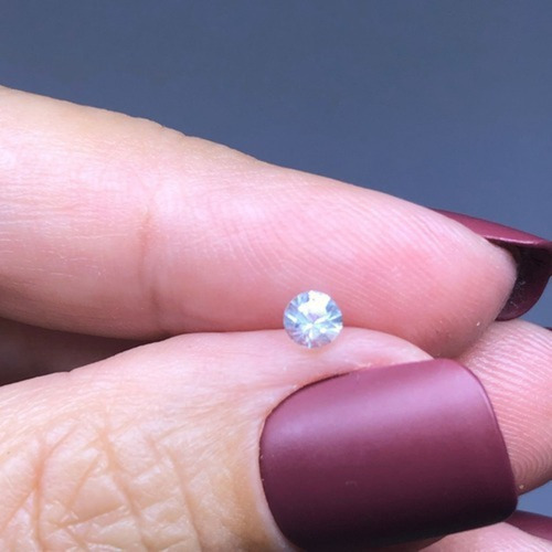 Água Marinha 0 040 Cts Redonda Natural 1,5 Mm Azul Claro Verde Claro Transparente Garantia Eterna