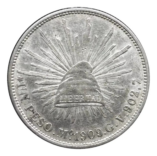 Moneda Un Peso Fuerte Porfiriano Plata México Mo 1909