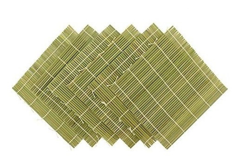 Bamboomn 6x Green Bamboo Sushi Haciendo Rolling Mats 95 X 95