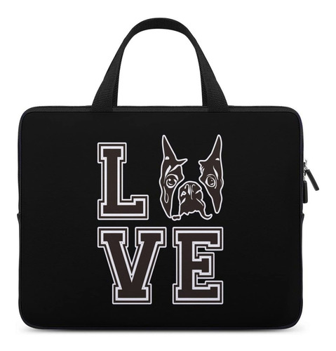 Love Boston Terrier Dog Laptop Bag Durable Computer Case Asa