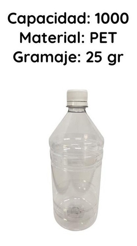 Imagen 5 de 10 de Botella Pet 1000 Cc Tapa Rosca X 240 Unid. 25 Grs,