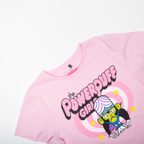 Polera Mujer Cartoon Network Chicas Superpoderosas Rosado