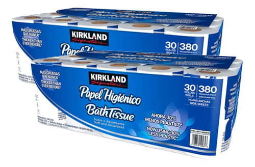 Papel Higiénico Kirkland Paquete 2 De 30 Pzs 425 Hojas