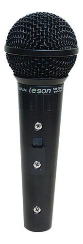 Microfone Profissional Leson Sm58 P4 Bk Preto Fosco Cor Prata