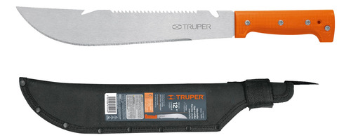 Machete Truper Rambo 12plg Cacha Remachada Naranja Con Funda