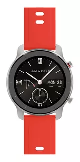 Smartwatch Amazfit Fashion GTR 1.2" caja 42mm de aluminio coral red, malla red de silicona y bisel coral red de cerámica de zirconio A1910