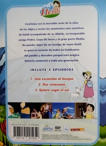 Heidi Dibujos Animados Dvd Nuevo Cómo Lo Viste T V Vol.10