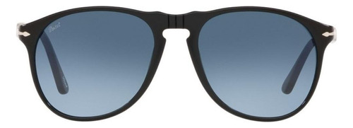 Óculos de sol Persol PO9649S Standard armação de acetato cor preto, lente azul de cristal degradada, haste preto de acetato