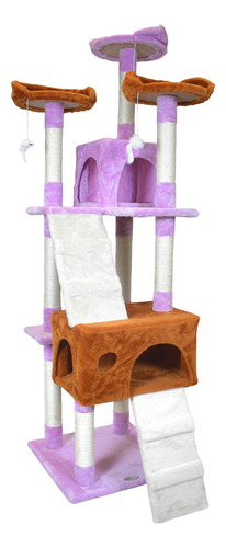 Arbol Rascador Para Gato Torre Para Gato 170 Cm Fancy Pets Color Morado-Cafe