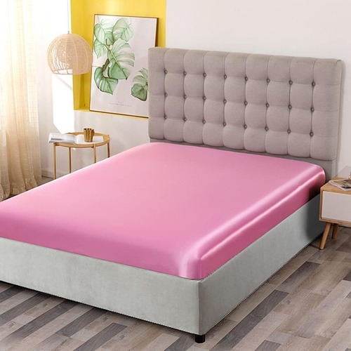 Sedosas Sabanas Individuales Rosa Pastel Resistente A Arruga