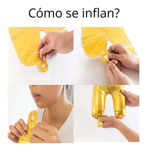 Globos Metalizados Números Letras 80cm Plateado Fiesta