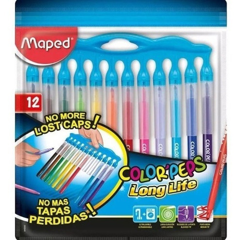 Maped Marcadores Colores Peps Long Life 12 Unid Int 845045