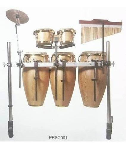 Soporte Conga Bongo Percusion Con Bar Chimes Y Plato