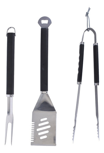 Kit Utensilios Para Parrilla 3pz De 47cm Acero Inox