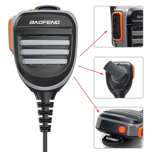 Microfone Ptt Baofeng Legítimo P Rádio Uv-5r Uv-s9 Uv-82 777