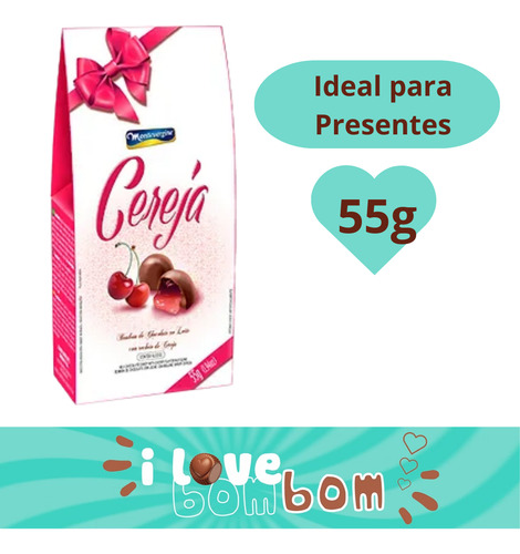 Bombom Com Recheio Sabor Licor E Cerejas Montevérgine 55g