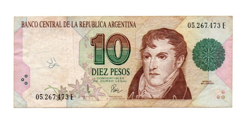 Billete Argentina 10 Pesos Convertibles 1er Dis Bottero 3048