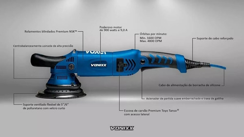Politriz Roto Orbital Vonixx Voxer 5 Pol 15mm 220v
