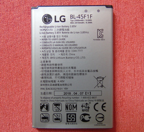 Bateria Celular LG Bl-45f1f Original K8 2017  952880862