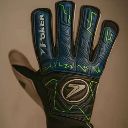 Luva De Goleiro Profissional Champion 9 Poker Cor Azul Tamanho 11