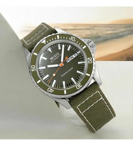 Relógio Mido Ocean Star M0268301809100 Tribute 40,5 Verde Mm