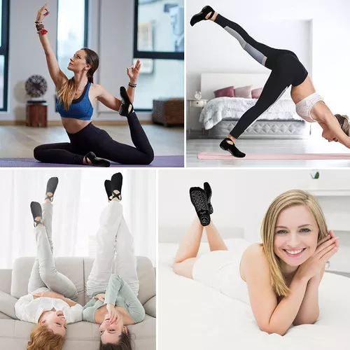 Calcetines Yoga Calcetines Yoga Mujer Calcetines Antideslizantes Calcetines  Pilates para Ejercicio Interior Yoga Pilates 2 Pares