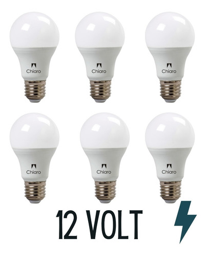 Pack De 6 Lamparas Led 12 Volt 10w - E27 Rosca Común Chiaro