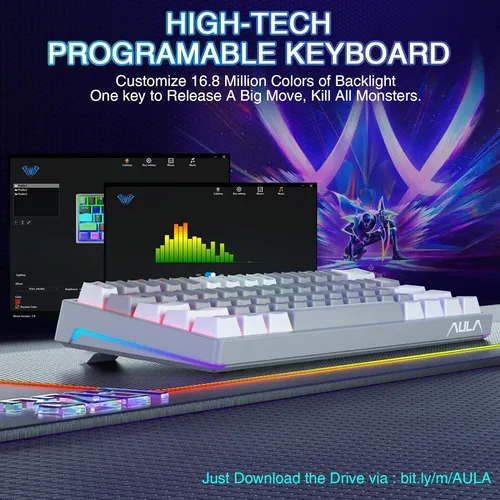 Aula 29 Rgb 60 Porcentaje Teclado Con Cable Pc Gaming Mec...