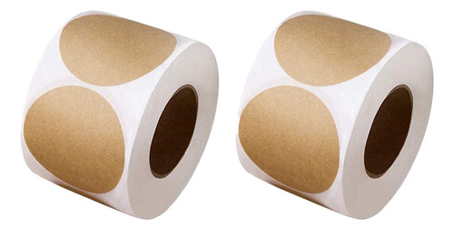 2 Rollos De Pegatinas De Papel Kraft (500 Hojas Por Rollo),