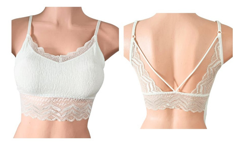 Par De Bralette Mujer Brasier Top Lencería Bralet Encaje