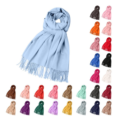 Bufanda De Lana Invierno Unisex Larga Suave Cálida Regalo Color Diseño De La Tela Talle
