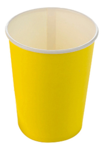 Copo De Papel Liso - Amarelo - 270 Ml - Contém 10 Unidades -