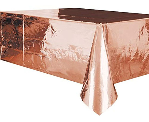 Mantel De Plástico Dorado Rosa, 108.0 X 54.0 In.