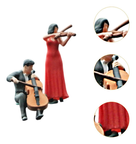 2 Figuras De Músico A Escala 1/64, Mini Figuras De