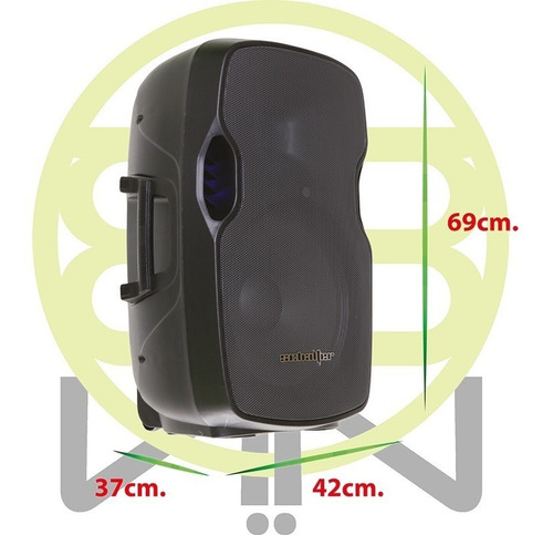 Bafle Bocina Amplificado 15 Bluetooth 2 Mic Inalambricos Aw