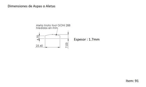 Aspas Para Mototool Recto Modelo 288 (1 Jgo De 5pzs)